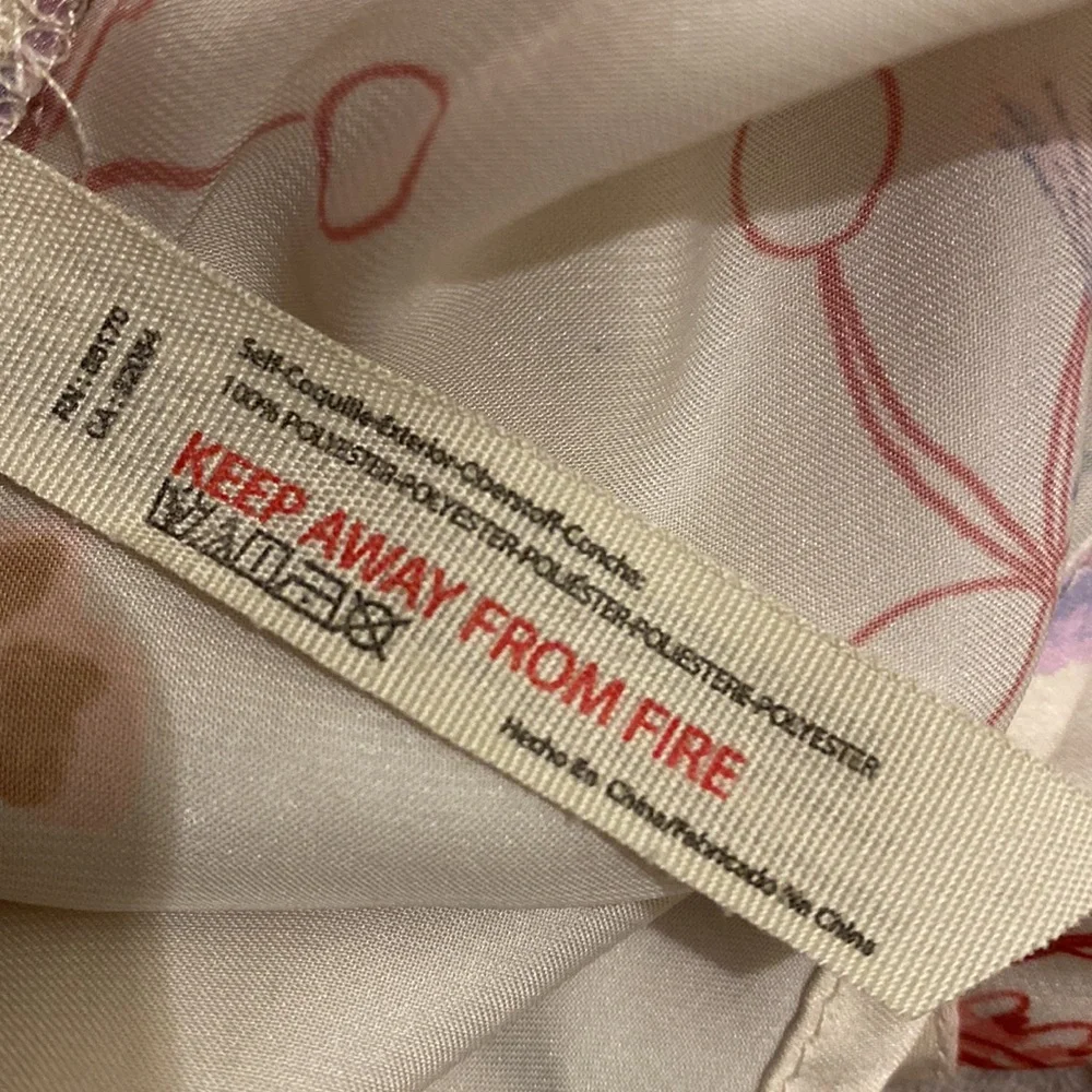 Free People Intimately Floral Pajama Top - Cream and Pink. Size XS